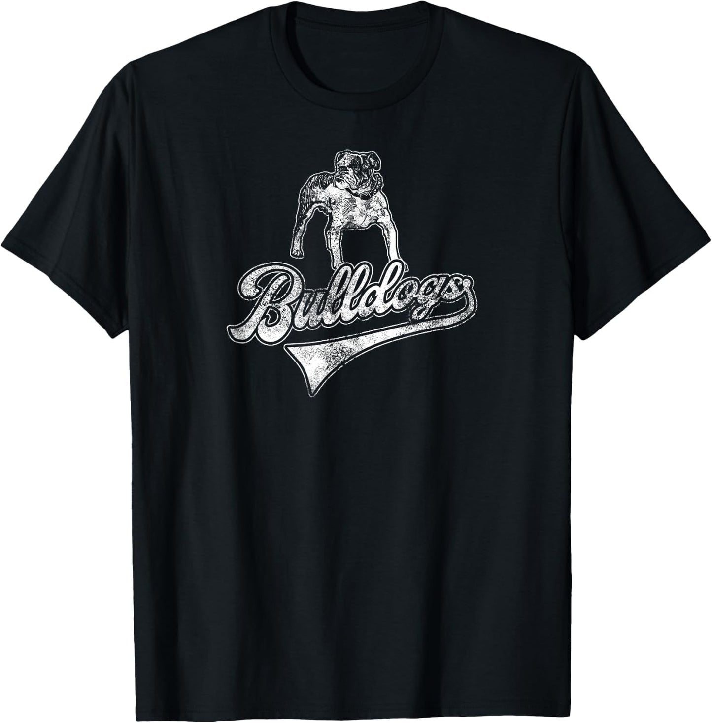 Bulldogs School Sports Fan Team Spirit Mascot Vintage T-Shirt - T-Shirt | Black