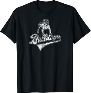 Bulldogs School Sports Fan Team Spirit Mascot Vintage T-Shirt - T-Shirt | Black