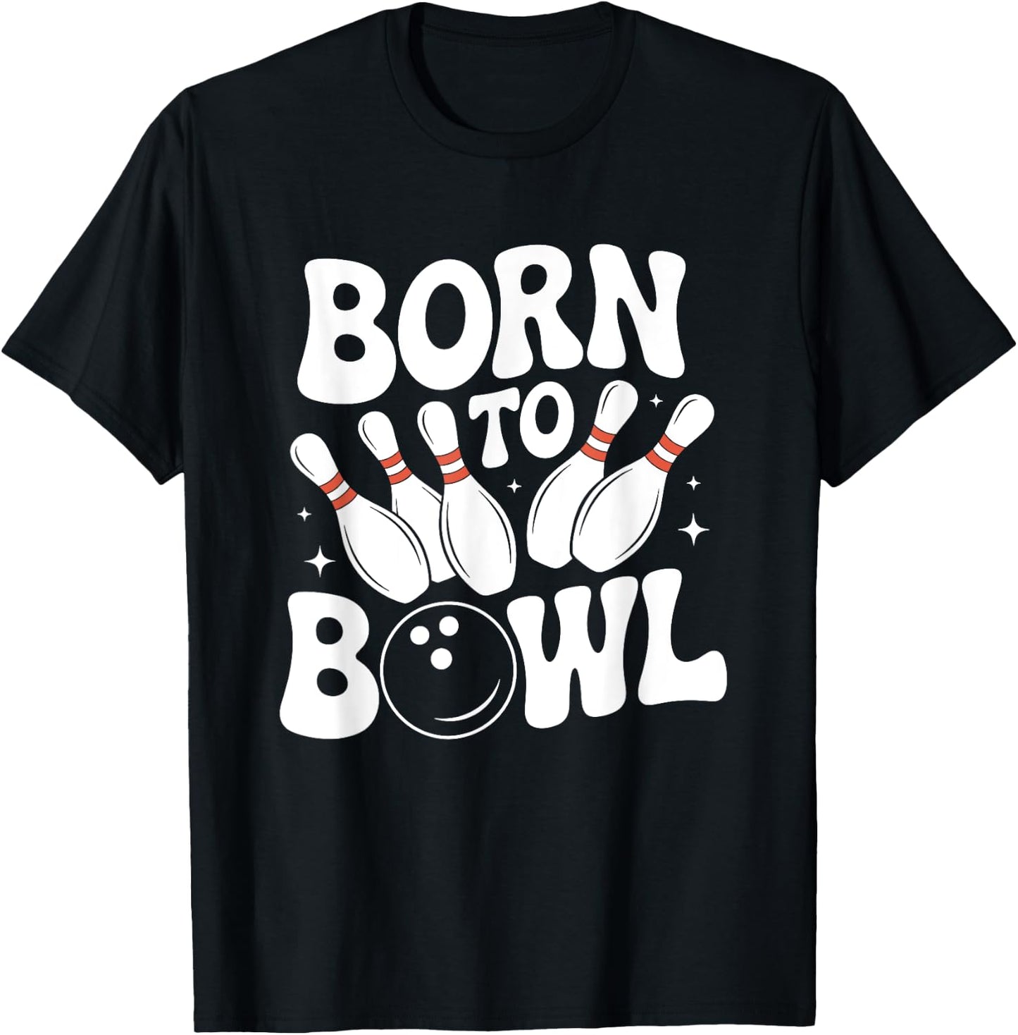 Born To Bowl Retro Bowling Bowler T-Shirt - T-Shirt | Black