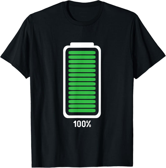 Full Battery Funny Halloween Costume T-Shirt - T-Shirt | Black