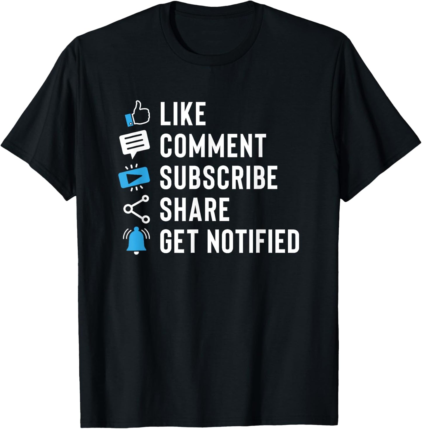 Like Comment Subscribe Share Vlogging Blog Traveler Blogger T-Shirt - T-Shirt | Black