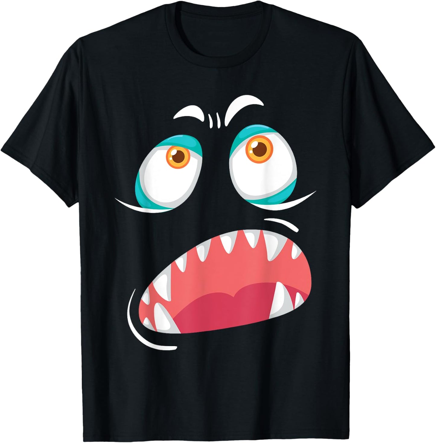 Monster Face Lazy DIY Halloween Costume Cute Creeps T-Shirt - T-Shirt | Black