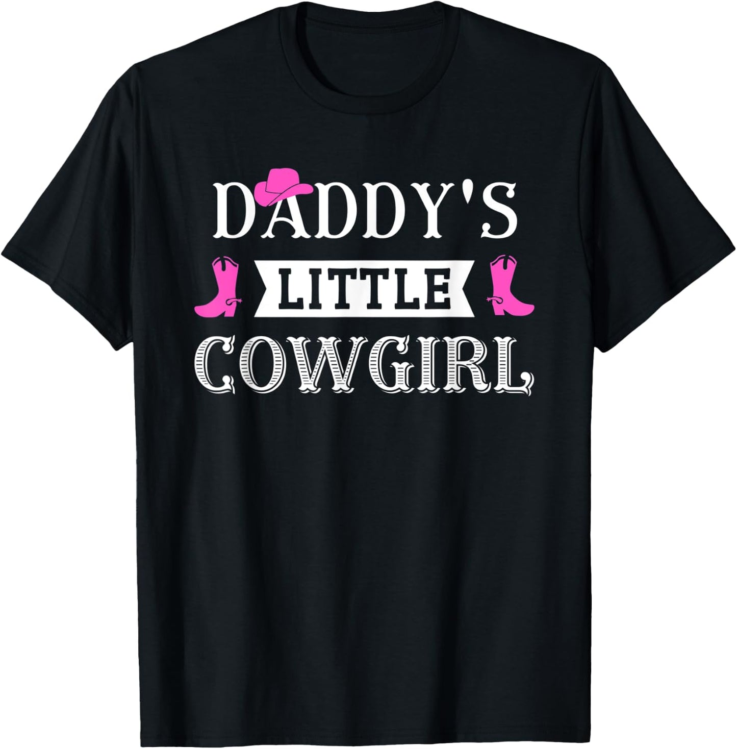 Girls Cow Girl Horse Riding Western Howdy Daddy's Cowgirl T-Shirt - T-Shirt | Black