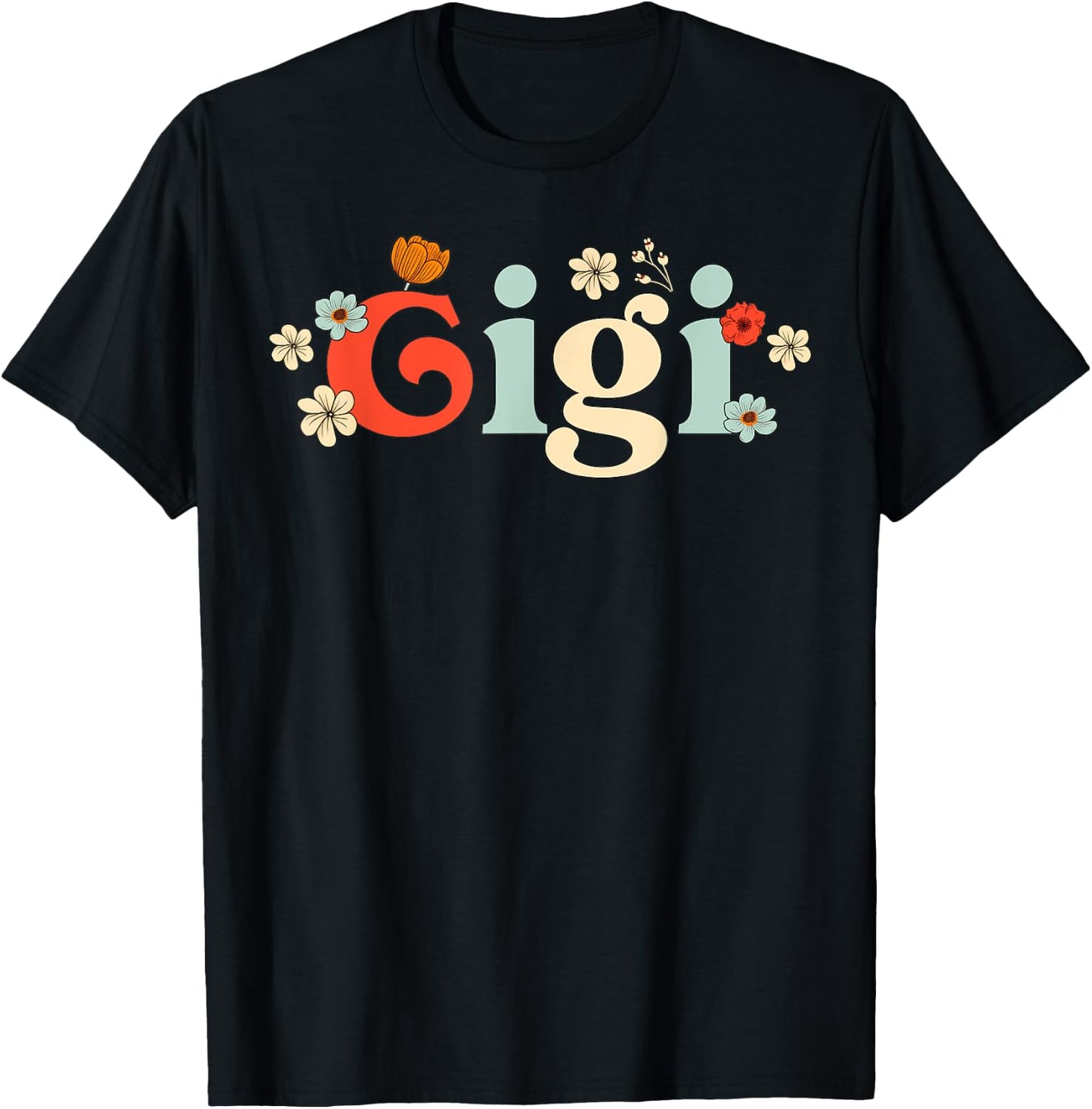 Gigi Floral Wildflower for New Gigi Grandma Flowered Women T-Shirt - T-Shirt | Black