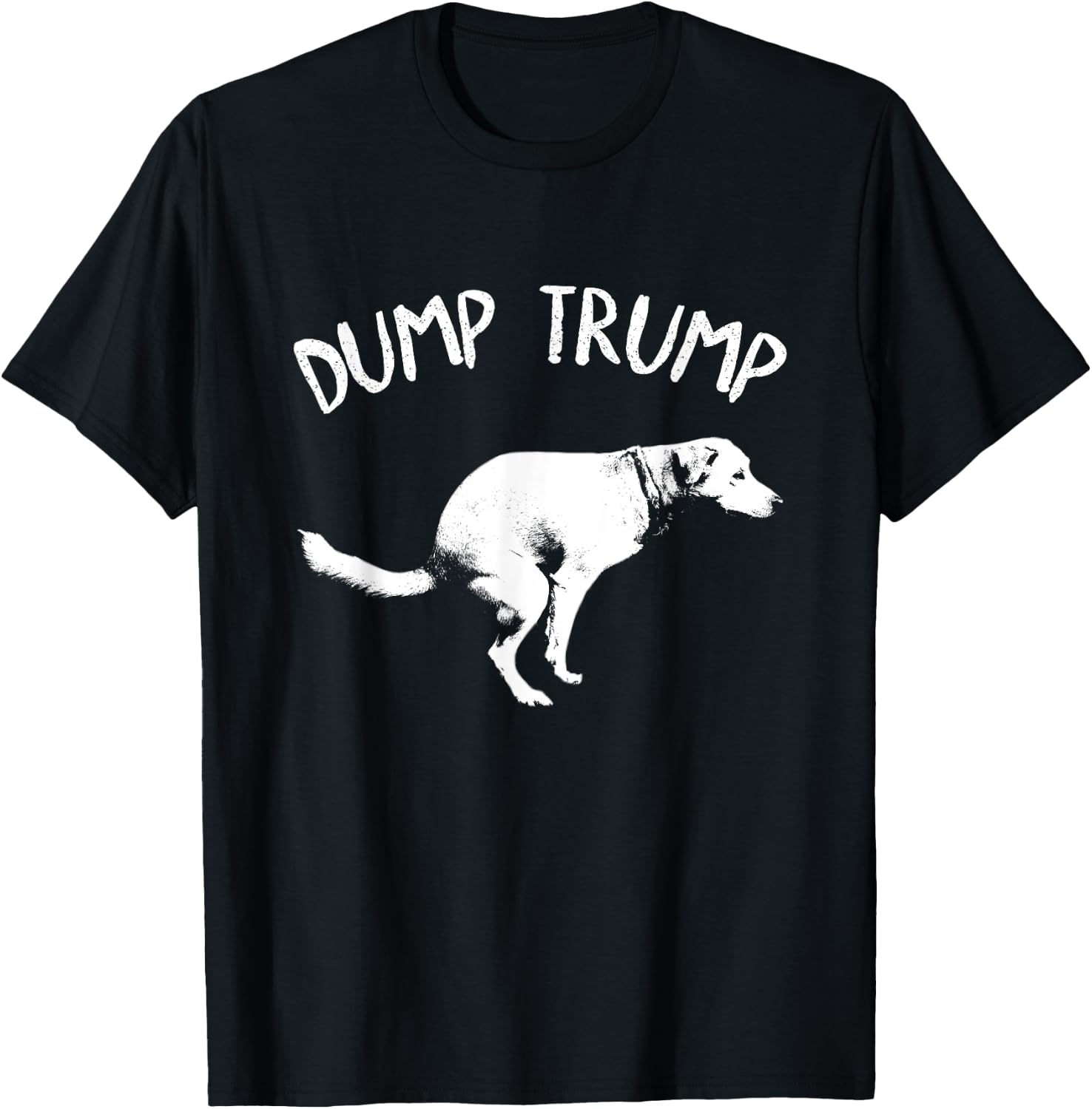 Dump Trump Dog Pooping T-Shirt - T-Shirt | Black