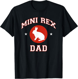 Mini Rex Rabbit Dad T-Shirt - T-Shirt | Black