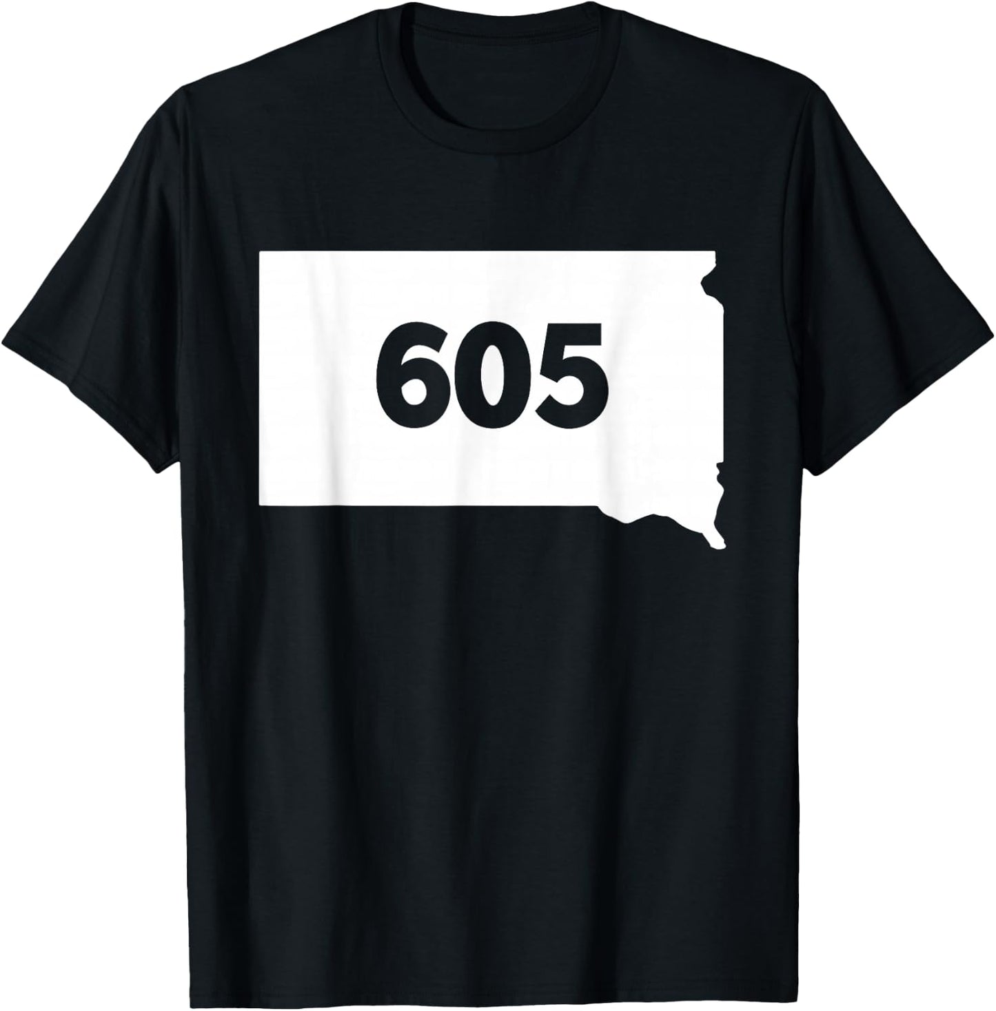 South Dakota 605 Area Code T-Shirt - T-Shirt | Black