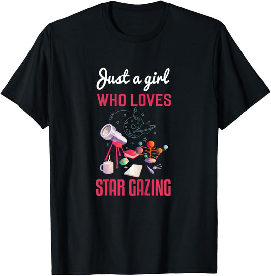 Star Gazing Shirt Funny Space Planets Galaxy Universe Gift T-Shirt - T-Shirt | Black