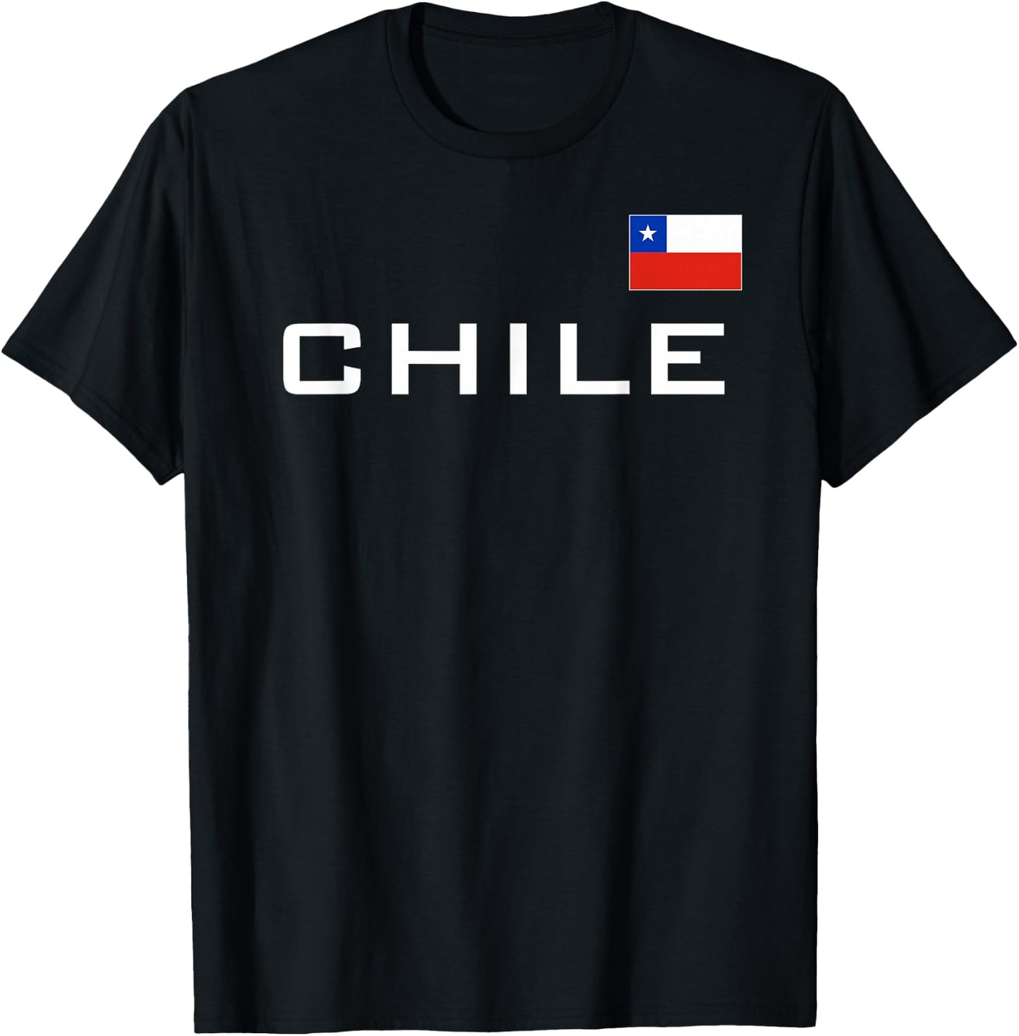 Chile Flag Sports Soccer Football Athletic Jersey Santiago T-Shirt - T-Shirt | Black
