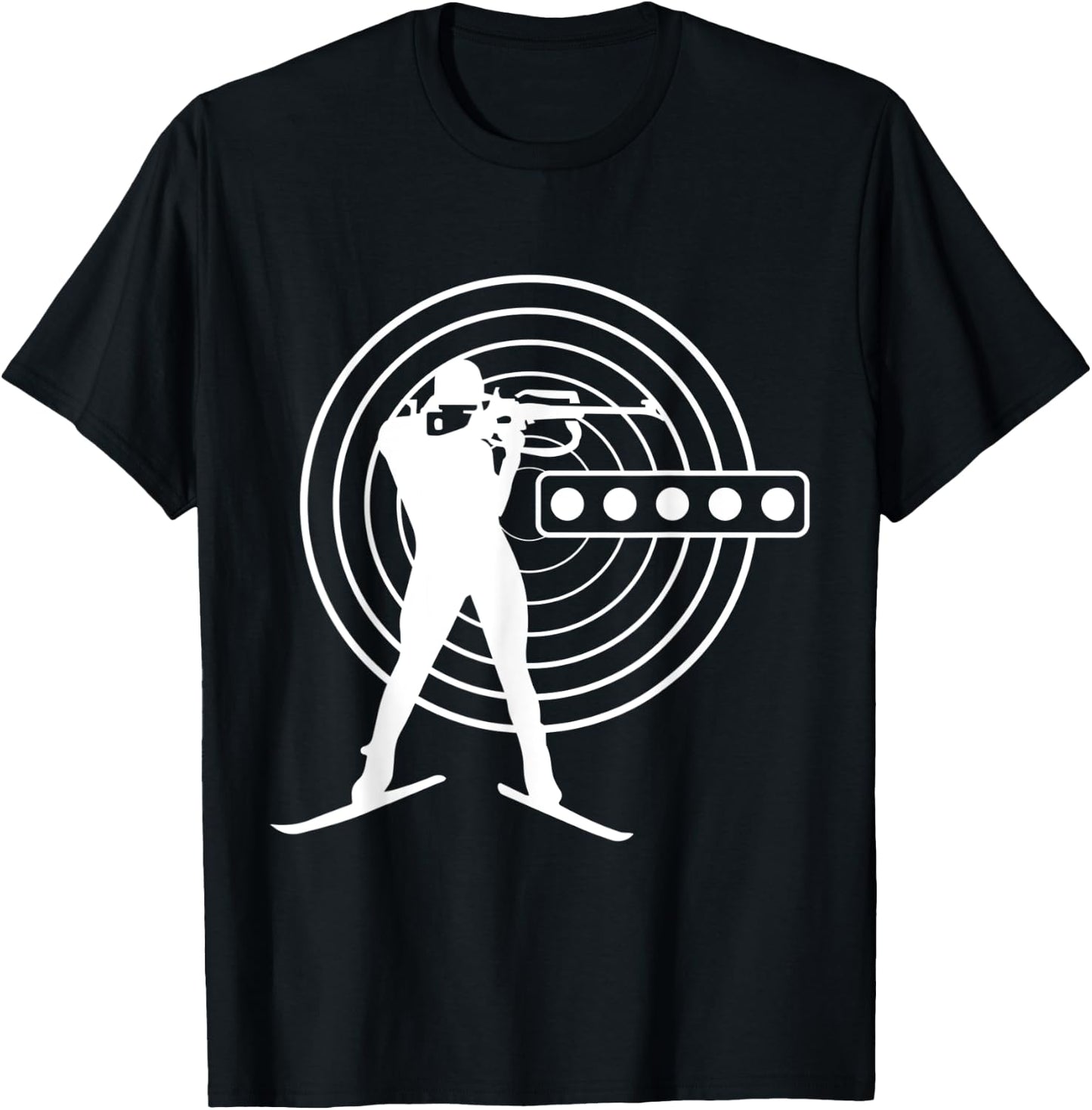 Biathlon Ski Skier Winter Sports Cross-Country Ski Loipe T-Shirt - T-Shirt | Black