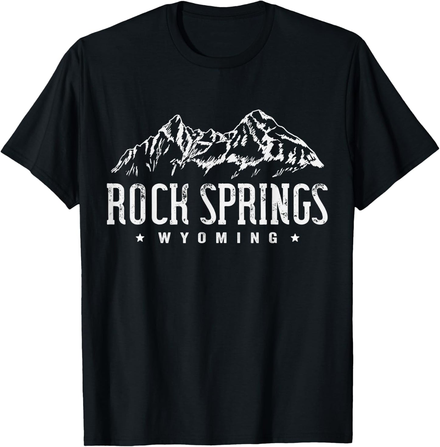 Rock Springs Wyoming Mountain Vintage Men Women T-Shirt - T-Shirt | Black