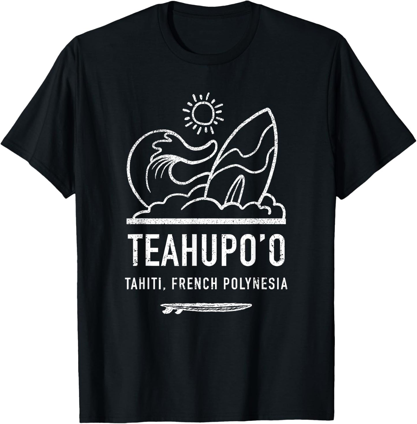 Teahupoo Shirt French Polynesia Tahiti Surfing T-Shirt - T-Shirt | Black