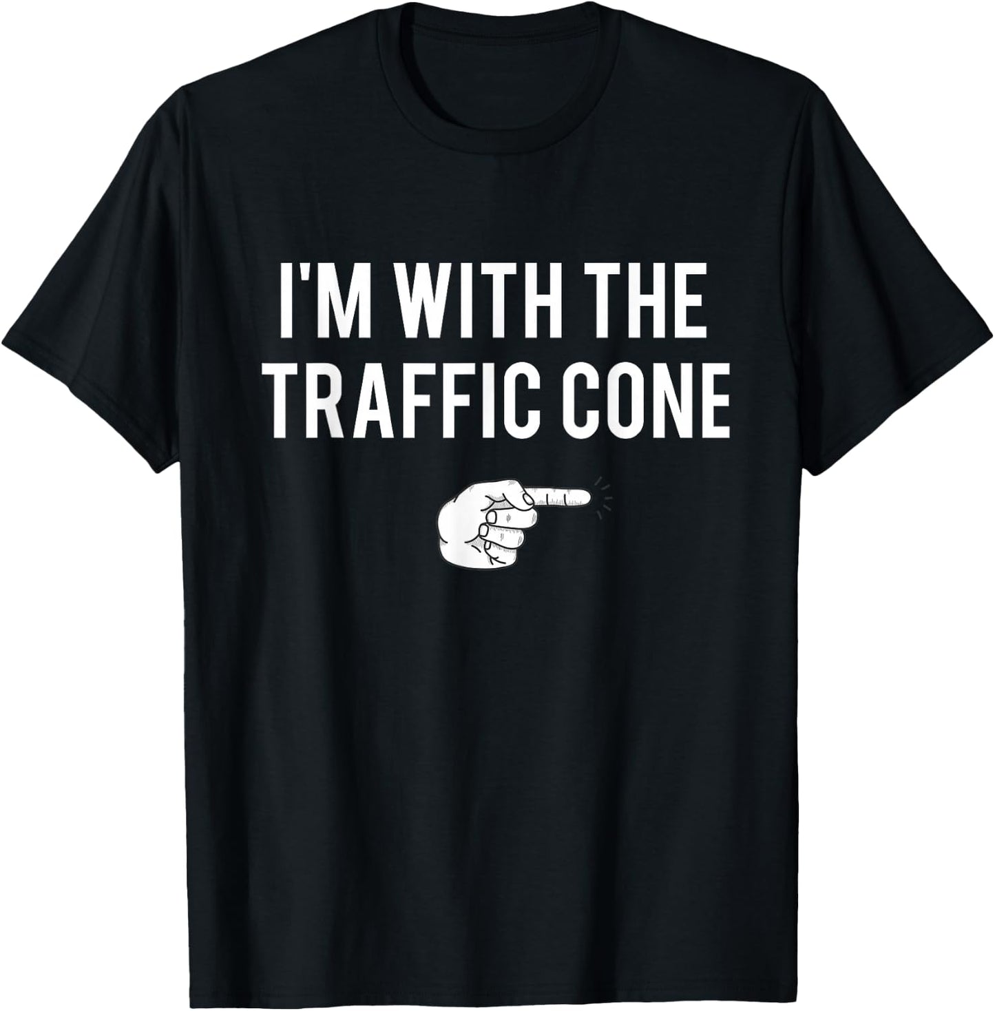 with Traffic Cone Halloween Costume Party Matching Couples T-Shirt - T-Shirt | Black