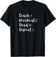 Teach Workout Read Repeat Funny Bookish Teacher Lifter Quote Men Women T-Shirt - T-Shirt | Black