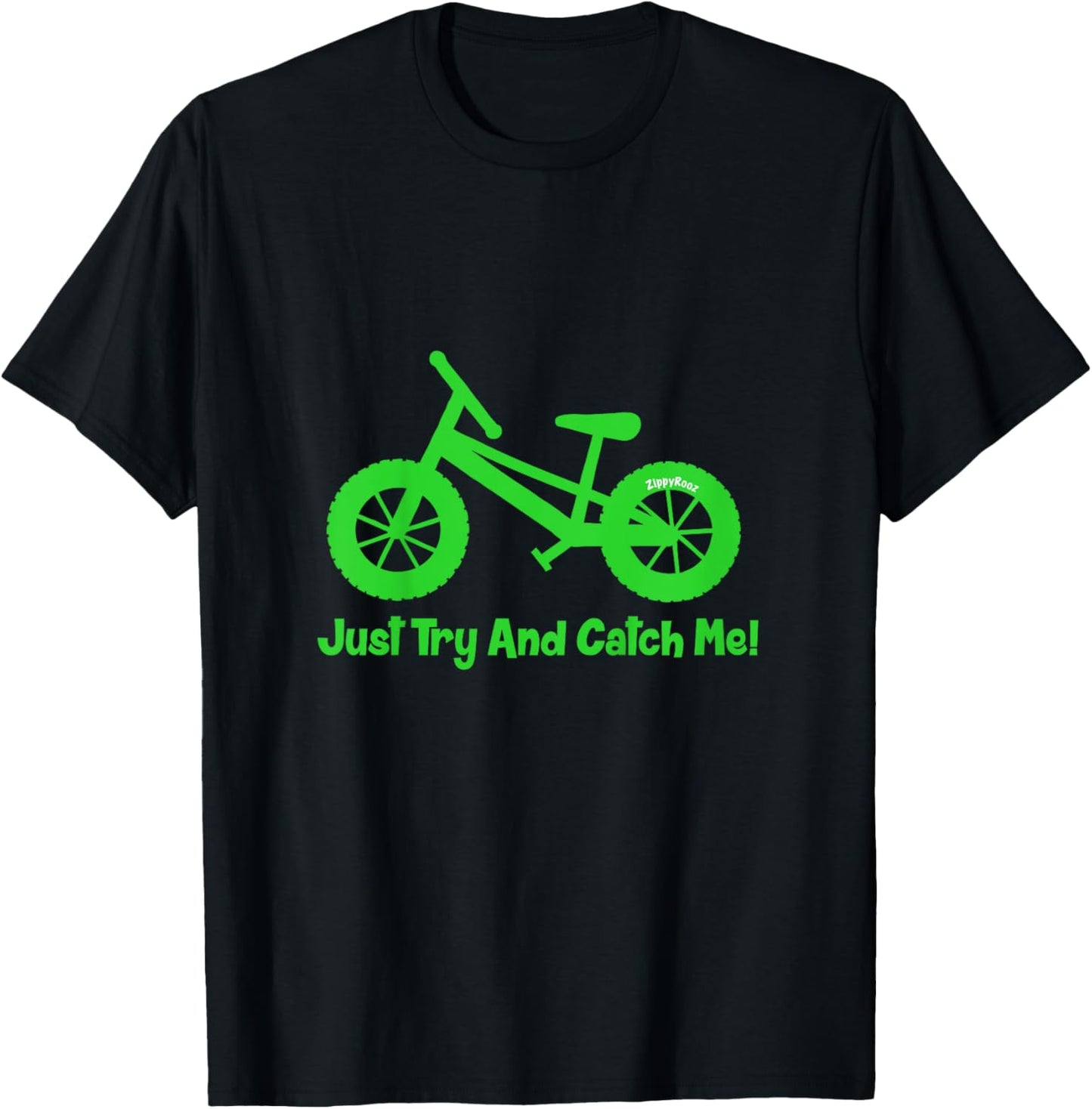 Kids Bike "Just Try and Catch Me!" Pedal Bicycle T-Shirt - T-Shirt | Black