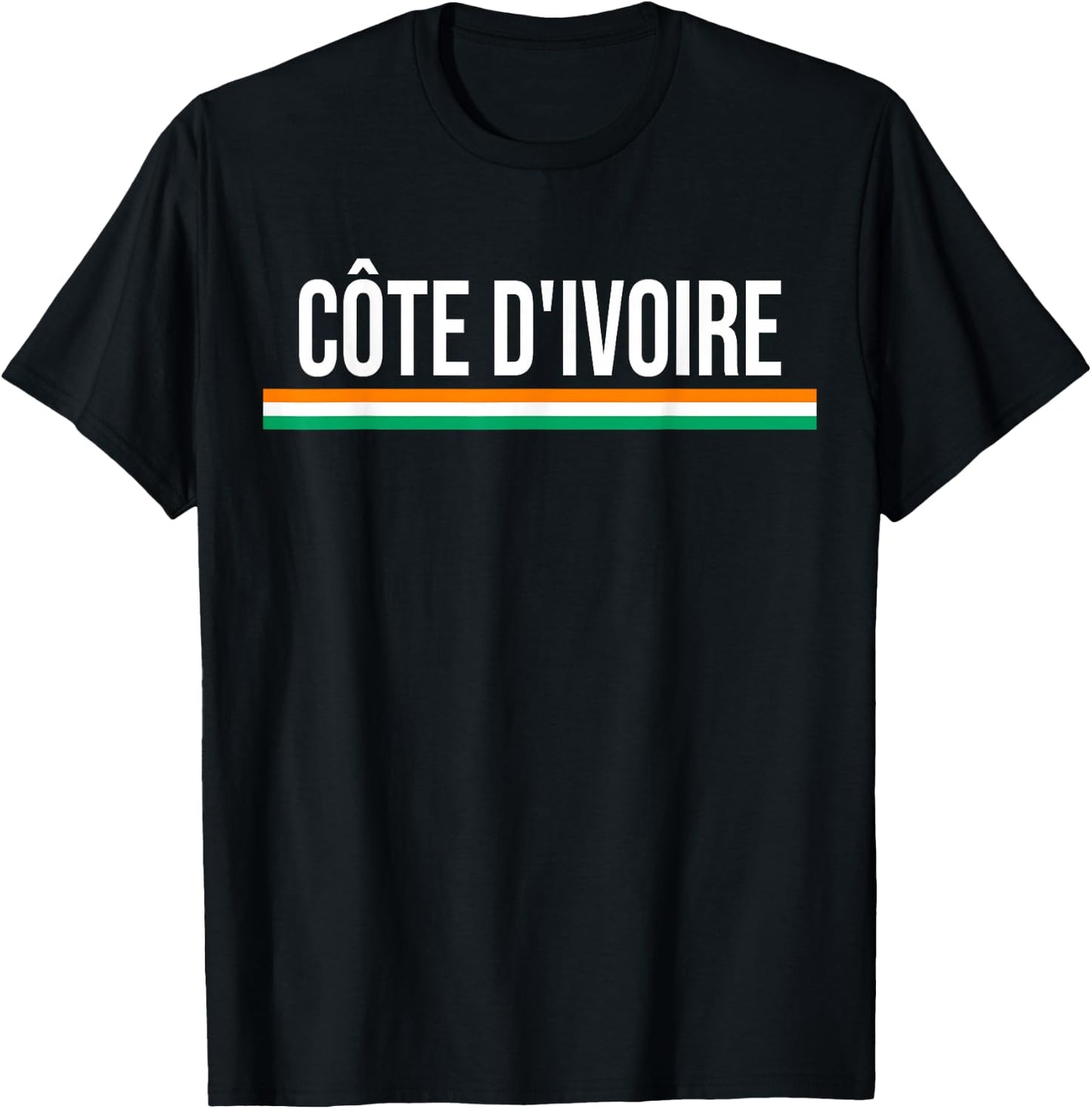 Ivory Coast Flag Sports Soccer Football Athletic Team Jersey T-Shirt - T-Shirt | Black