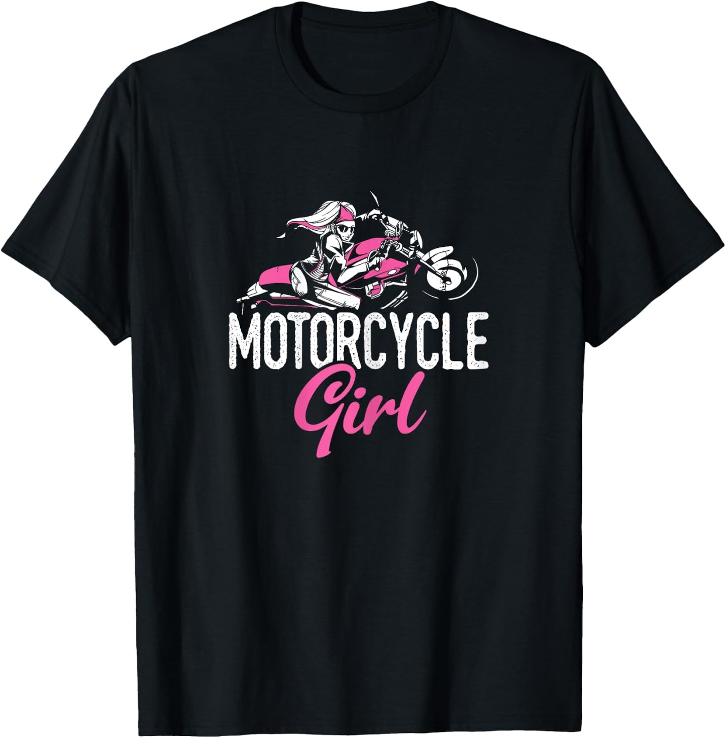 Motorcycle Girl Bike Motor Motorcycle T-Shirt - T-Shirt | Black