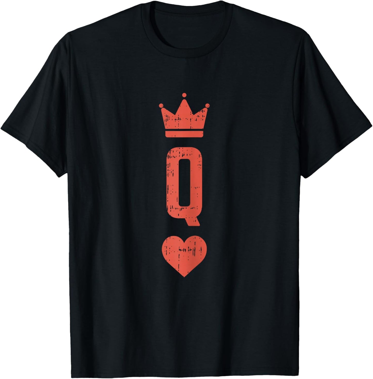 Queen Of Hearts Card Matching Halloween Costume For Couples T-Shirt - T-Shirt | Black