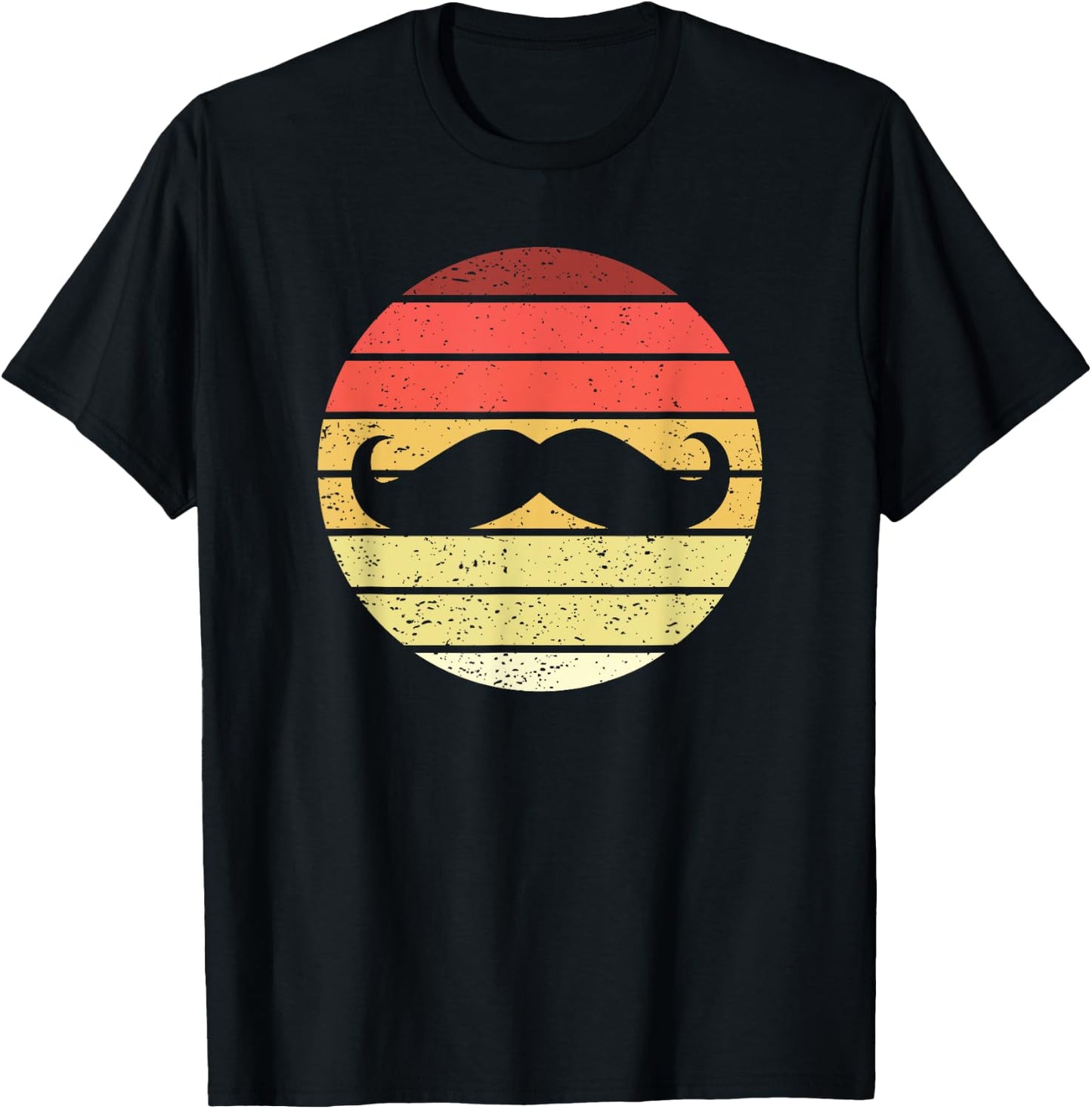 Mustache Retro Style Vintage T-Shirt - T-Shirt | Black