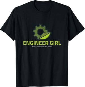Engineer Girl Funny Cute Engineering Gift T-Shirt - T-Shirt | Black