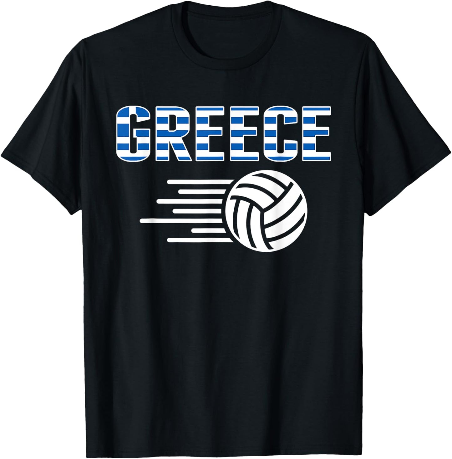 Greece Volleyball Lovers Jersey - Greek Flag Sport Fans T-Shirt - T-Shirt | Black