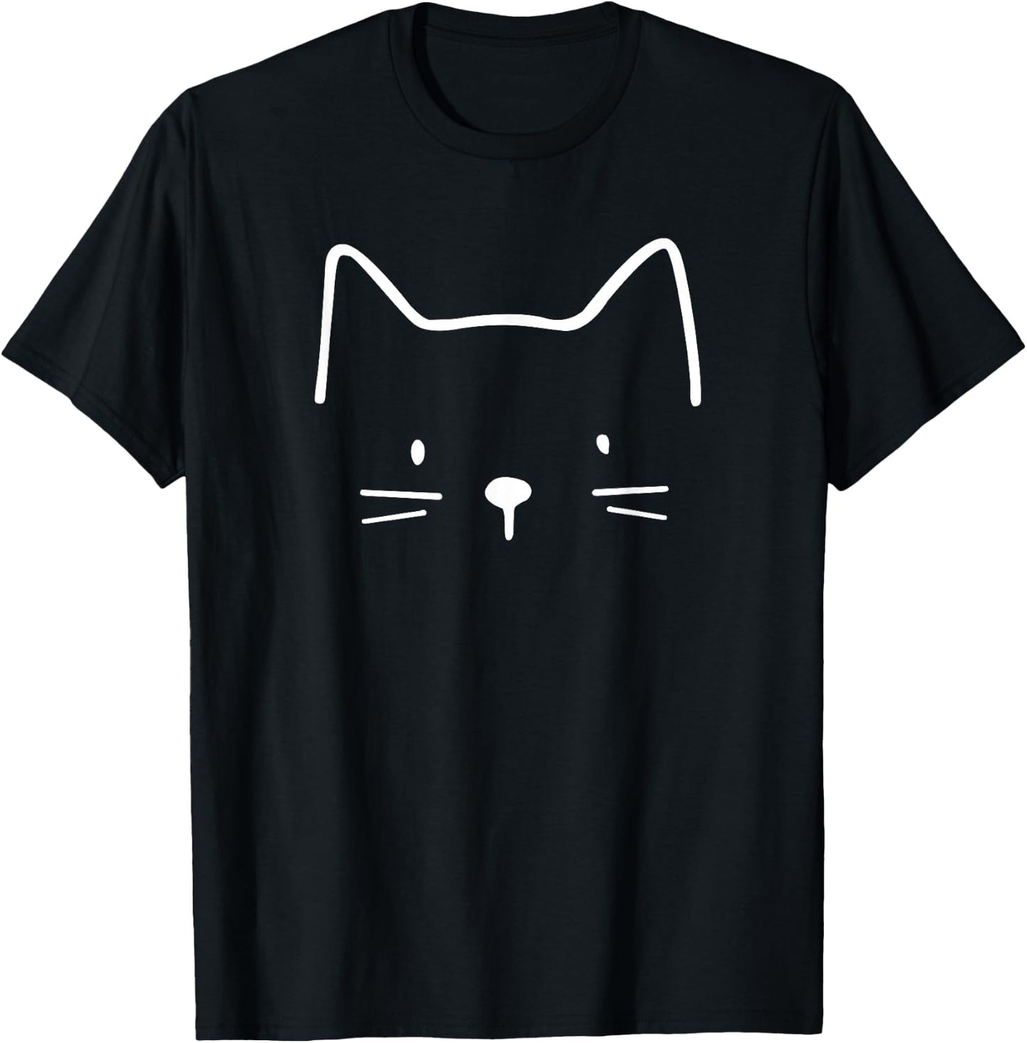 Minimalist Cat Mom Cat Dad Gifts Men Kids Women Funny Cat T-Shirt - T-Shirt | Black