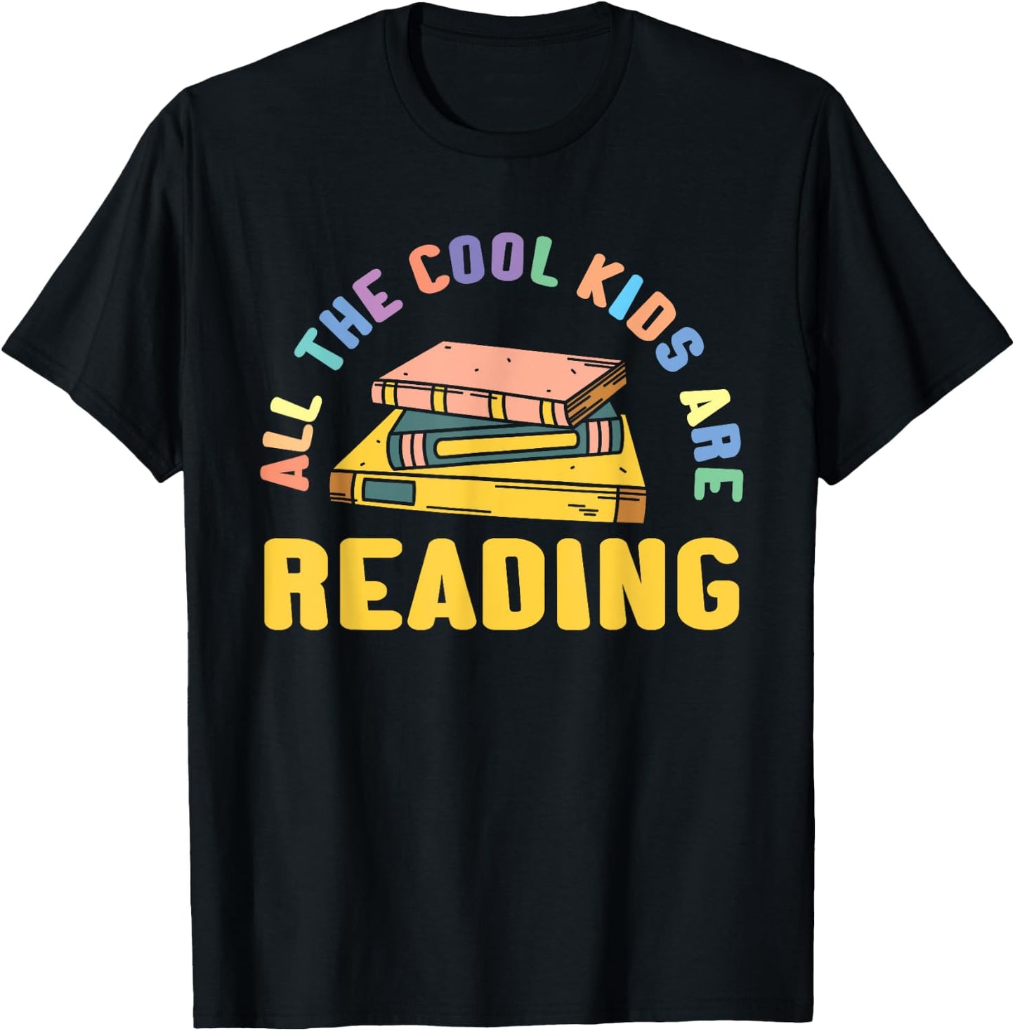 All The Cool Kids Are Reading Back To School Reading Kids T-Shirt - T-Shirt | Black