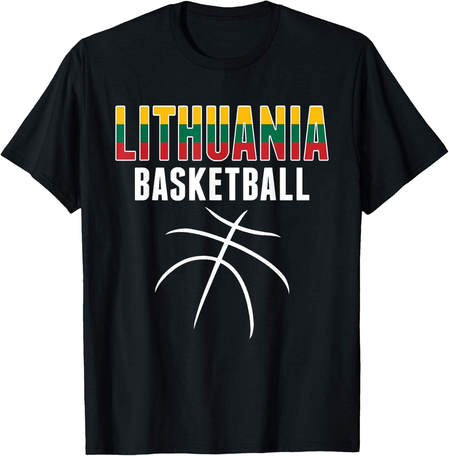 Lithuania Basketball Fans Jersey - Lithuanian Sport Lovers T-Shirt - T-Shirt | Black