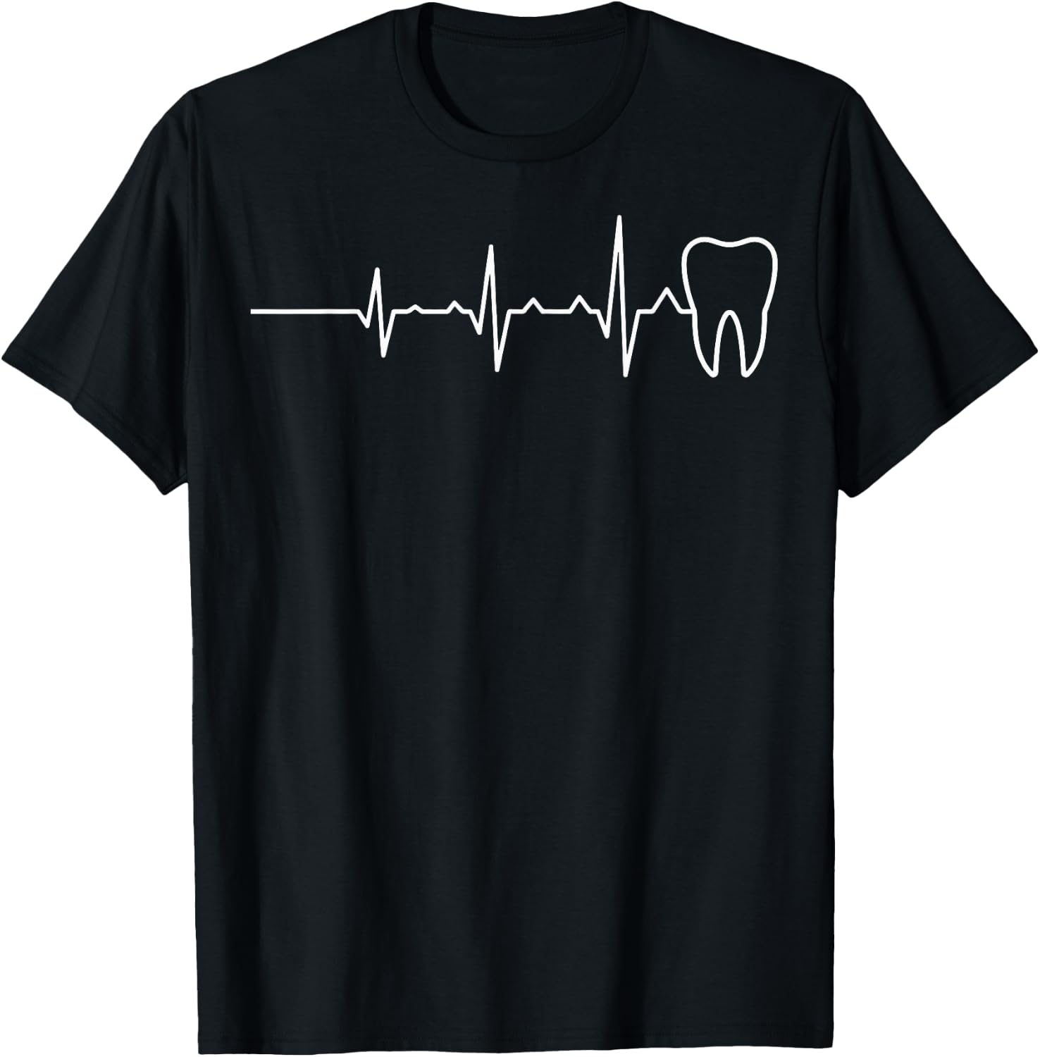 Dentists Dental Students Dental Hygienists Tooth Heartbeat T-Shirt - T-Shirt | Black