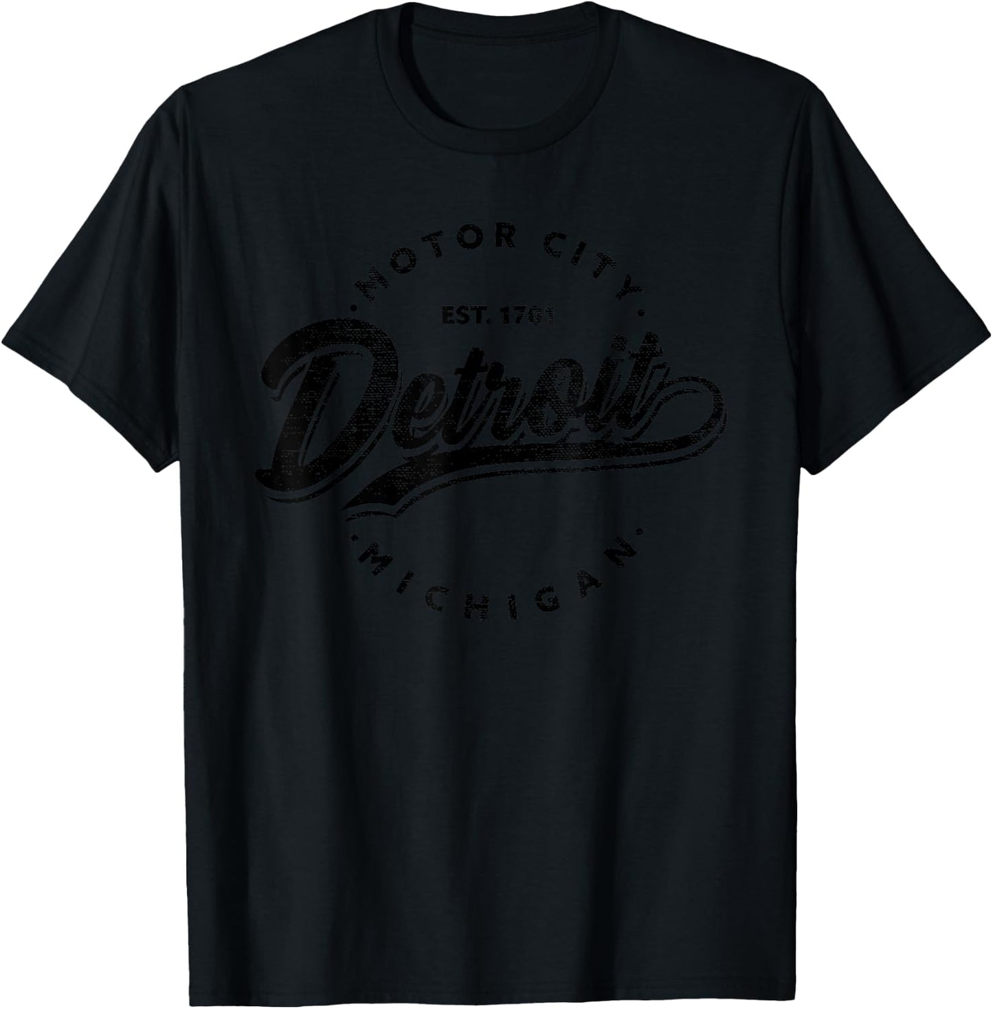 Classic Michiganians Vintage Detroit Motor City Michigan MI T-Shirt - T-Shirt | Black