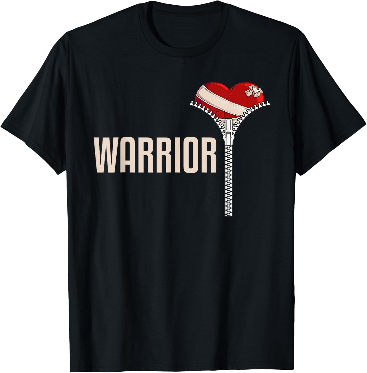 Funny Open Heart Surgery Recovery Art Women Warrior T-Shirt - T-Shirt | Black