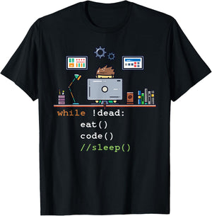 Computer Science Python Programmer Eat Code Sleep T-Shirt - T-Shirt | Black