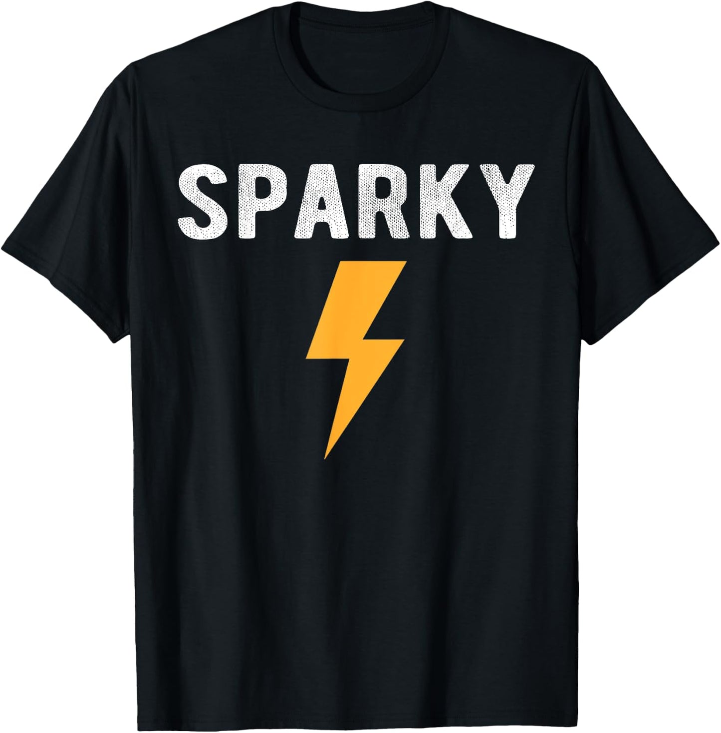 Electrician Gift Funny Sparky Nickname Lightning Bolt T-Shirt - T-Shirt | Black