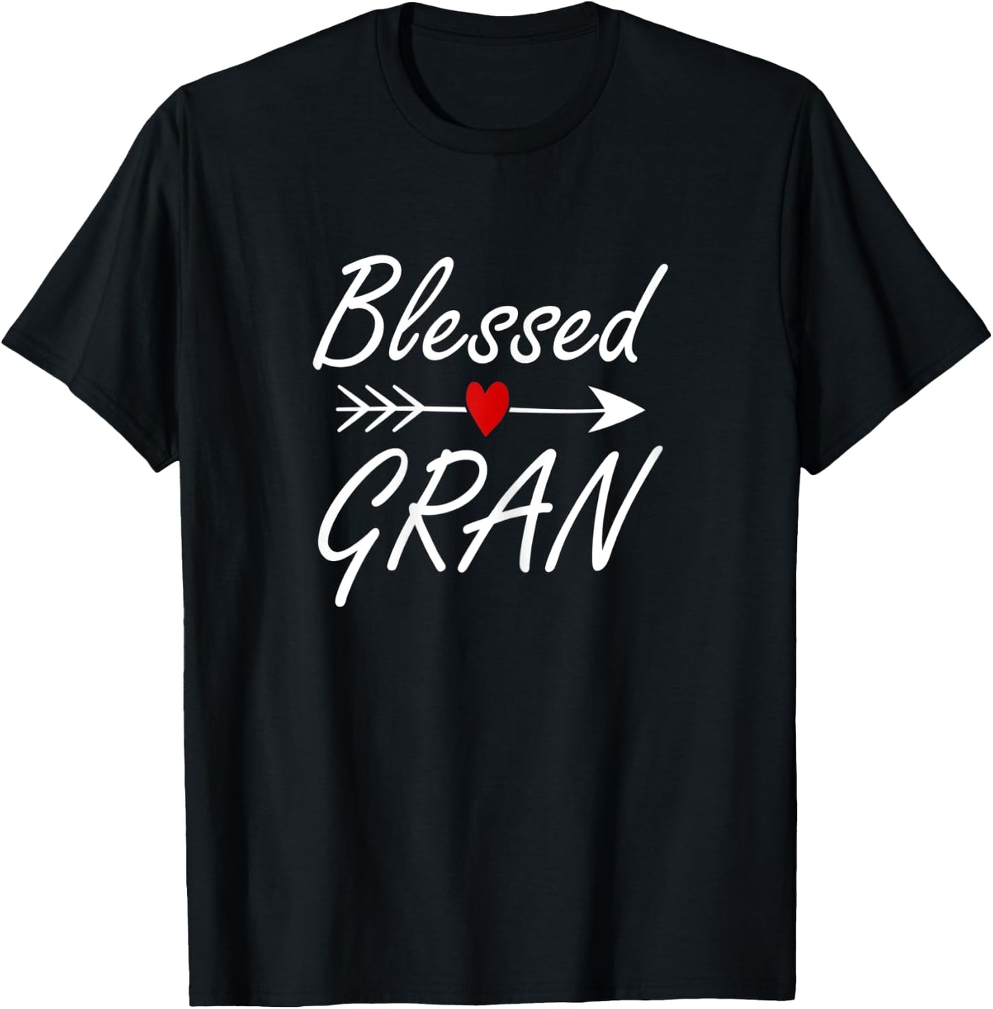 Blessed Gran With Heart Arrow Grandma Mothers day T-Shirt - T-Shirt | Black