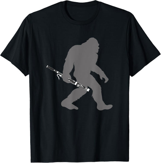 Funny Bassoonist Bigfoot musician with Bassoon T-Shirt - T-Shirt | Black