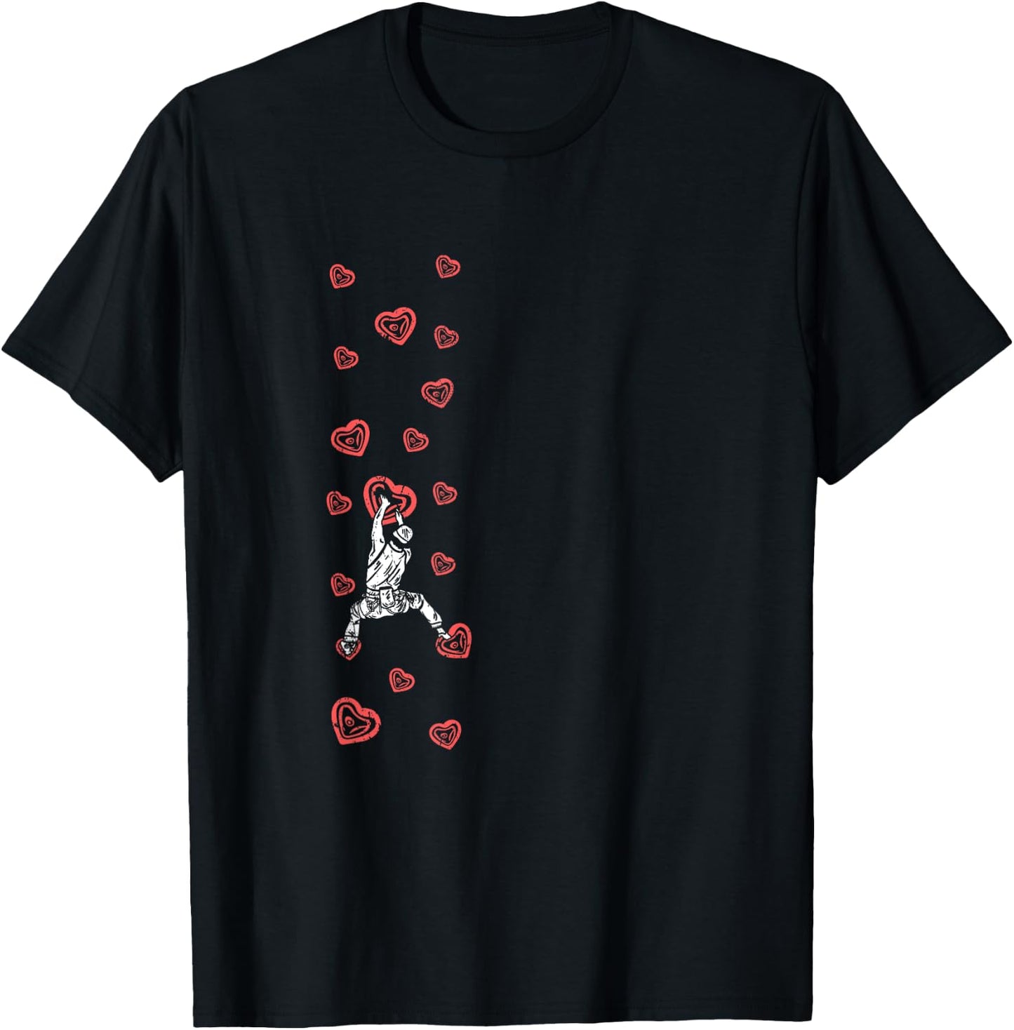 Mountain Climbing Holds Climber Valentine's Day Bouldering T-Shirt - T-Shirt | Black