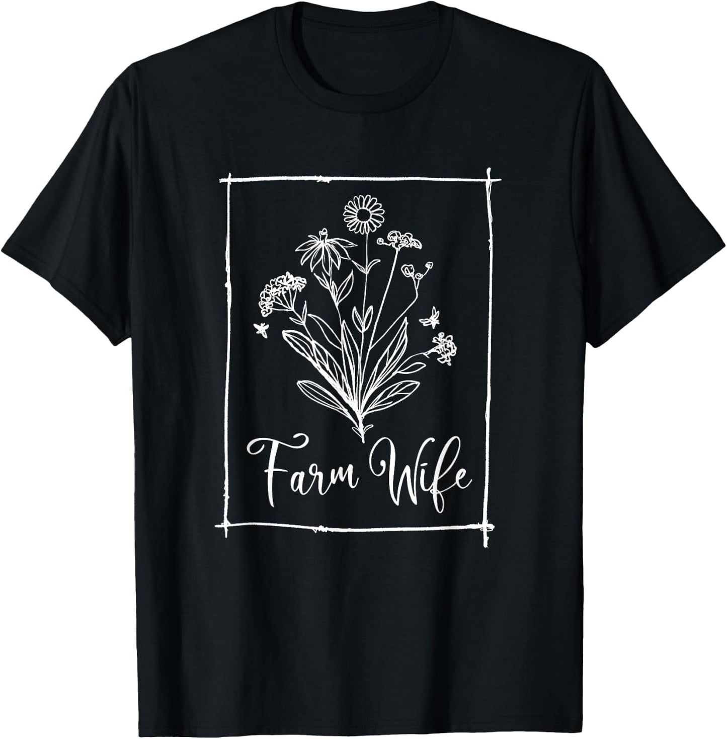 Farm Wife Funny Farmer Crops Animal Farming Lover Gift Women T-Shirt - T-Shirt | Black