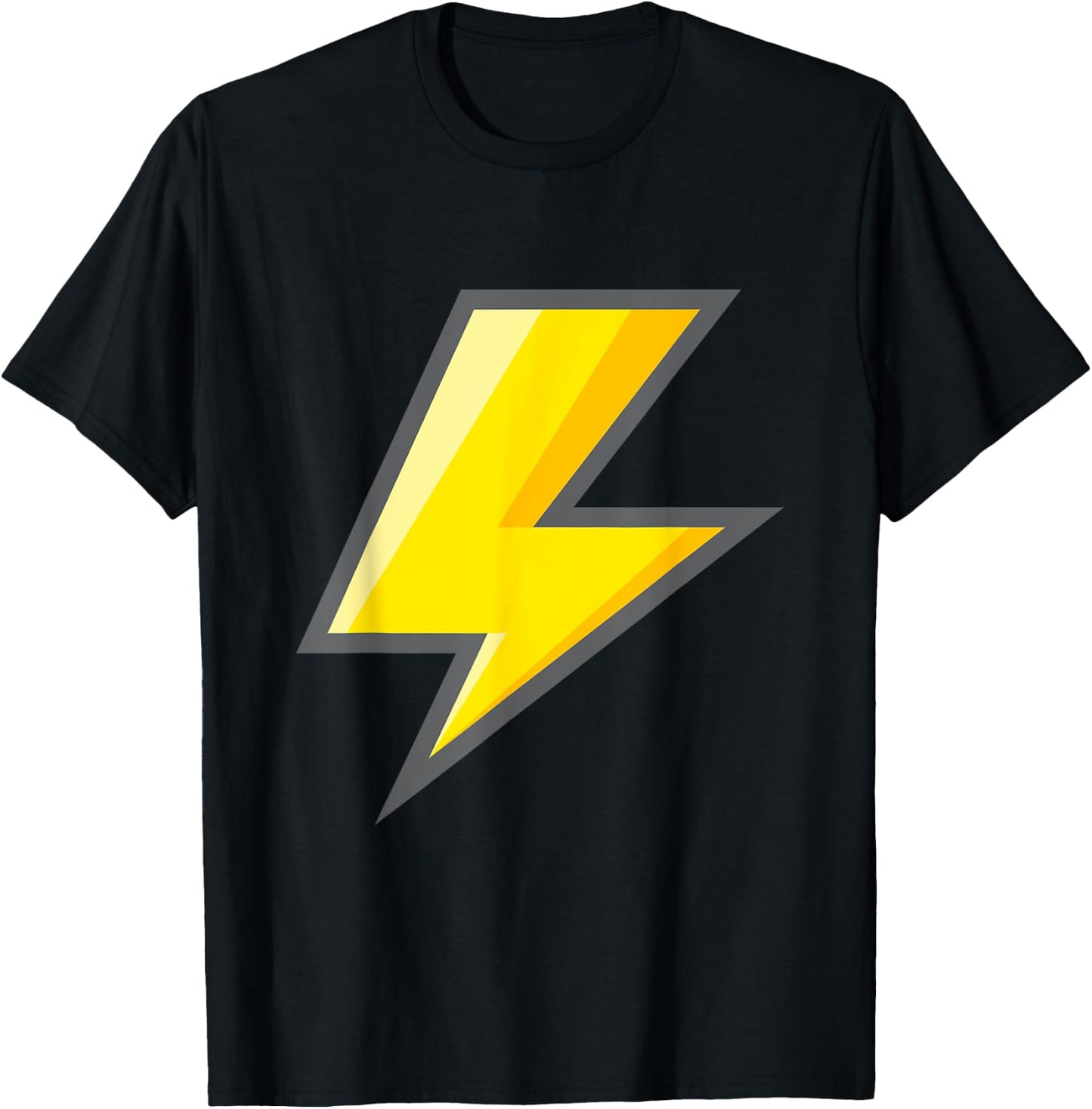 Yellow Lightning Bolt Easy Halloween Costume T-Shirt - T-Shirt | Black