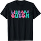 Library Queen Librarian Retro Vintage Wavy Groovy T-Shirt - T-Shirt | Black