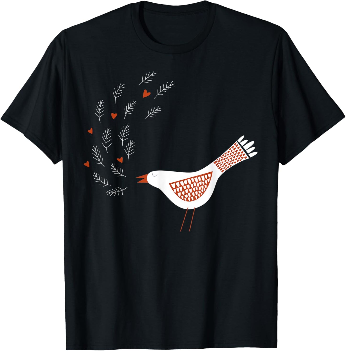 Scandinavian Birds T-Shirt - T-Shirt | Black