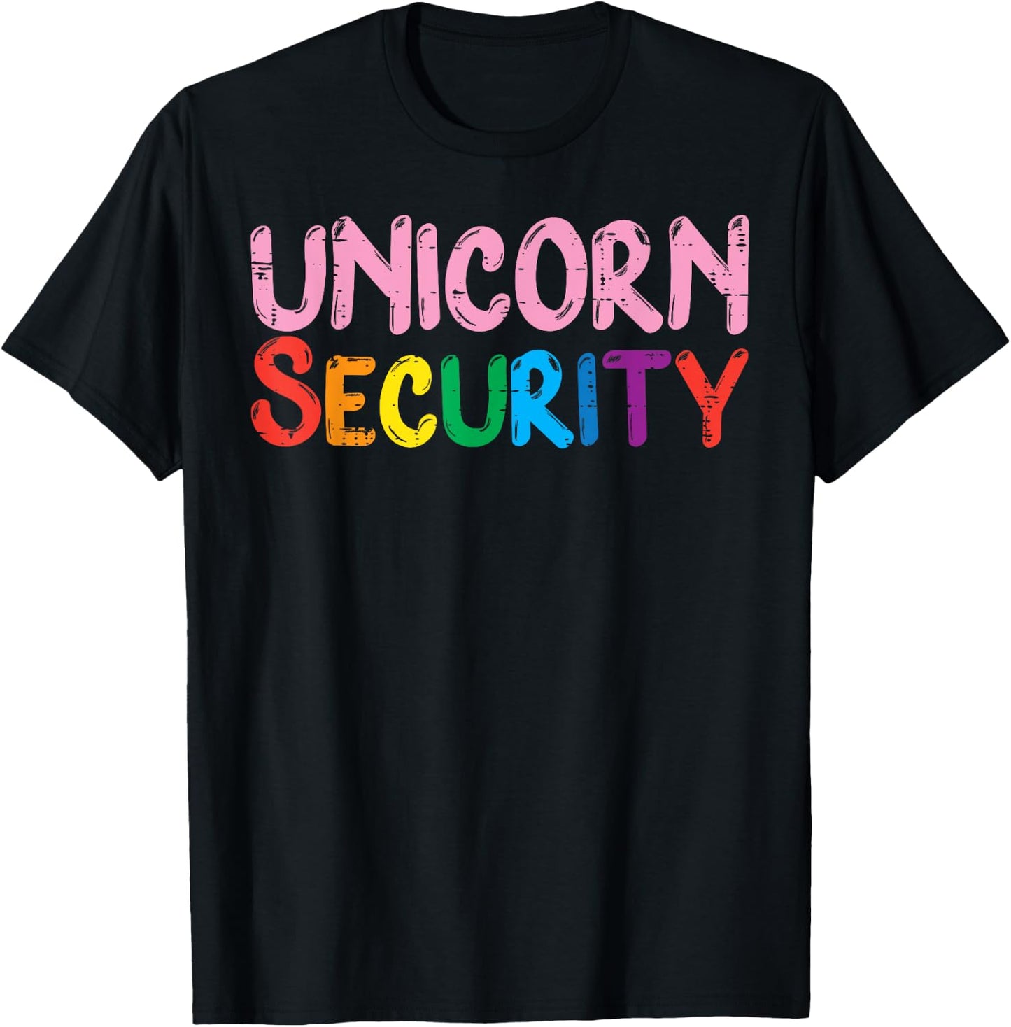 Unicorn Security Dad Brother Halloween Costume Men Boys T-Shirt - T-Shirt | Black