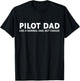 Funny Pilot Father Pilot Dad T-Shirt - T-Shirt | Black