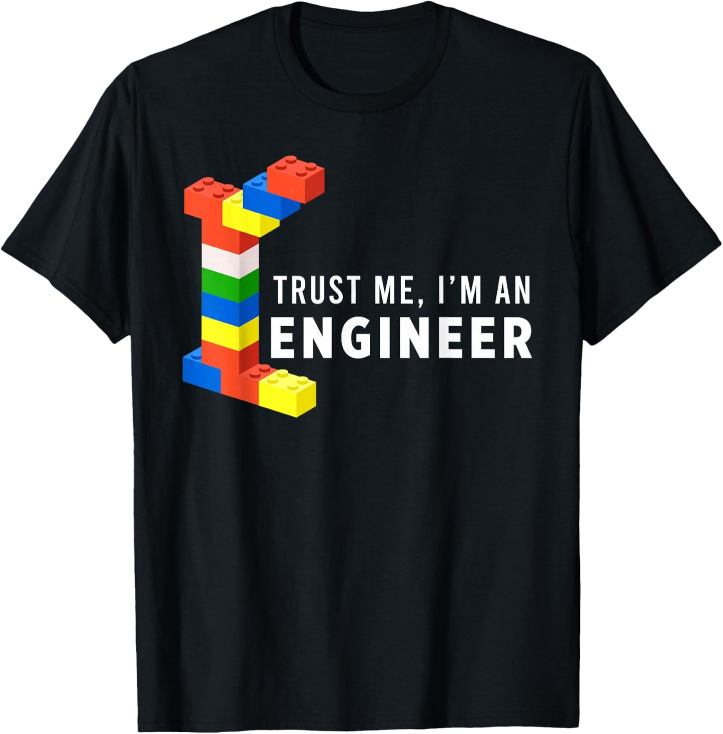 Funny Building Blocks Master Builder Engineer Construction T-Shirt - T-Shirt | Black