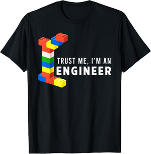 Funny Building Blocks Master Builder Engineer Construction T-Shirt - T-Shirt | Black