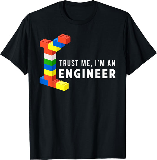 Funny Building Blocks Master Builder Engineer Construction T-Shirt - T-Shirt | Black