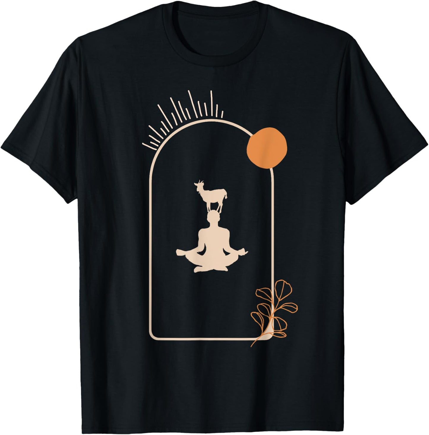 Goat Yoga Boho Vintage Style T-Shirt - T-Shirt | Black