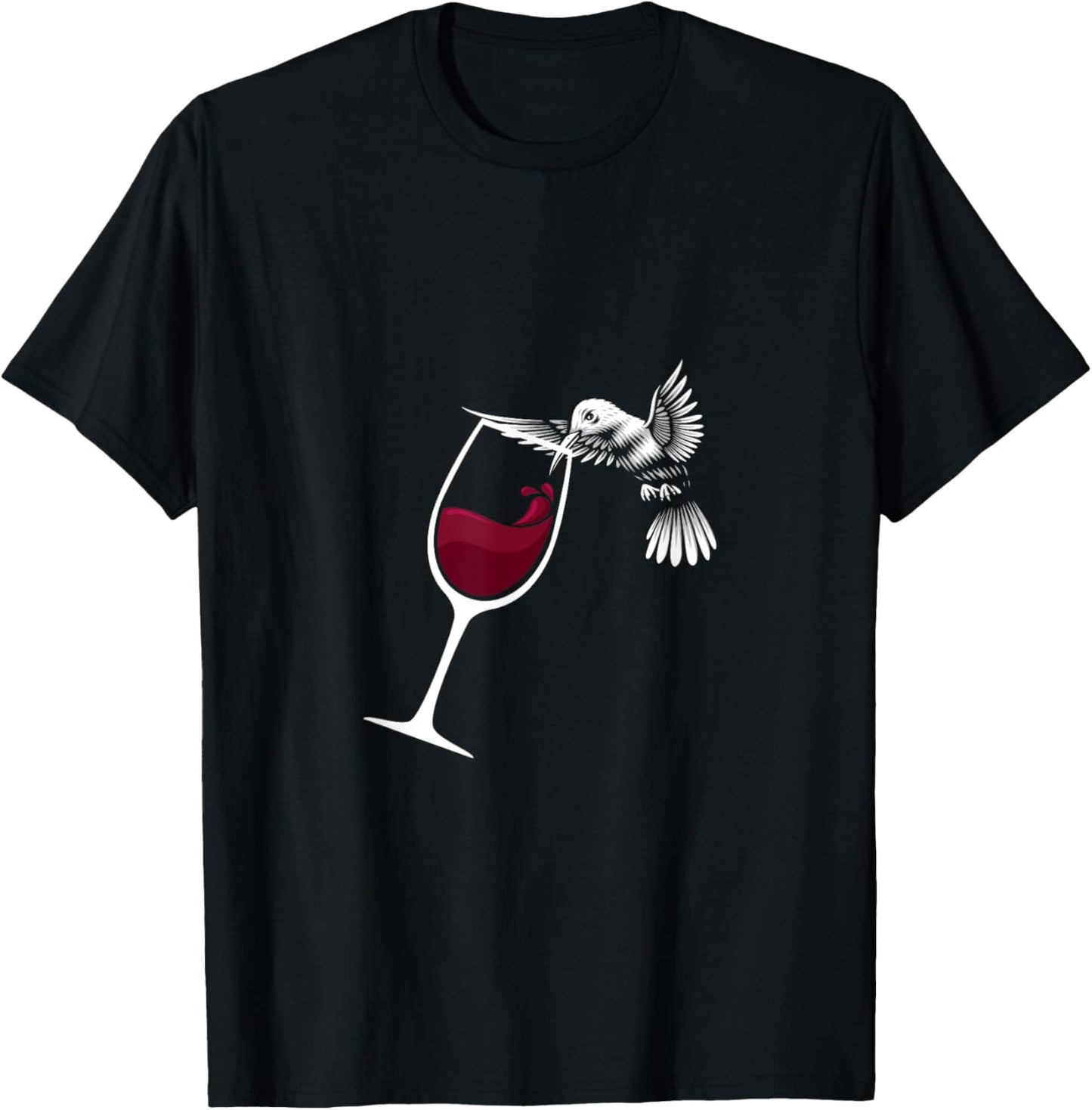 Hummingbird Wine Hummingbird Gift Bird Lover T-Shirt - T-Shirt | Black