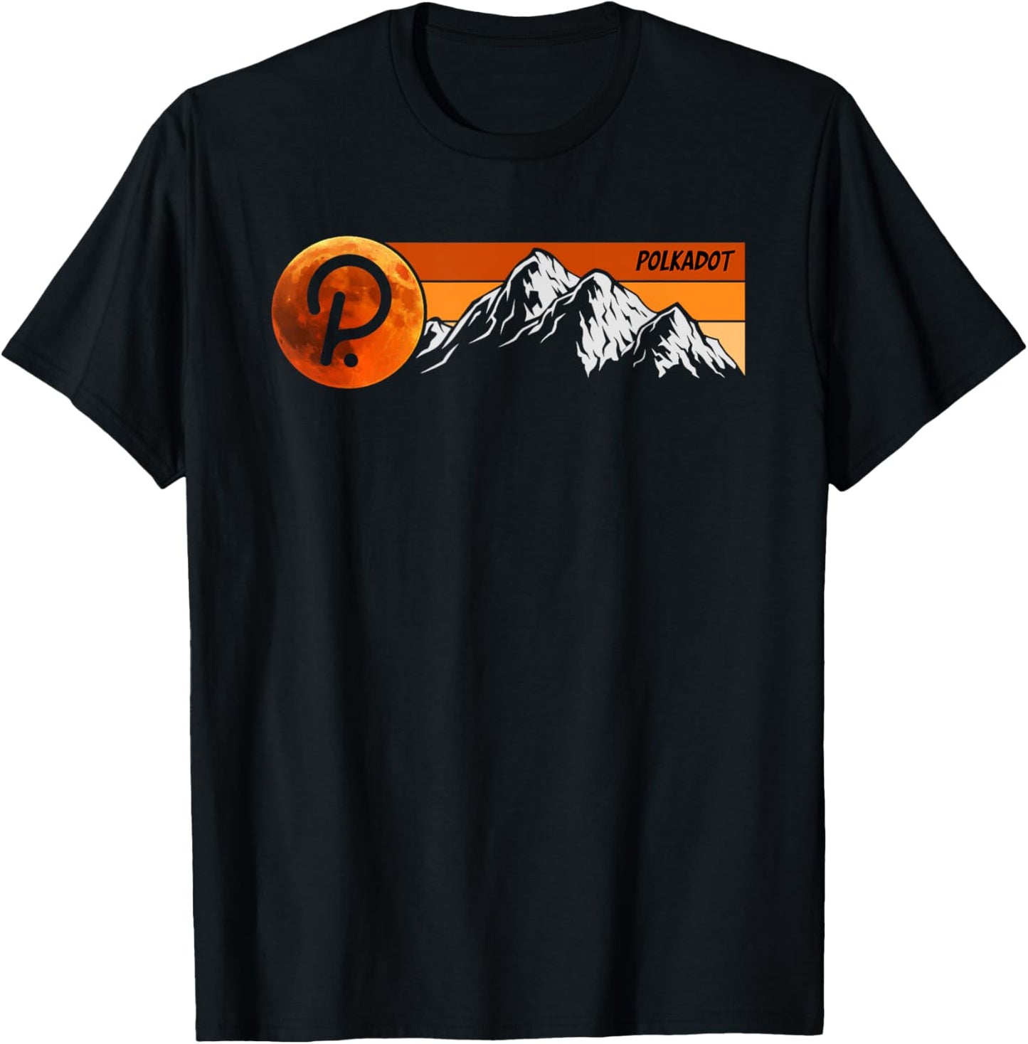 Retro Polkadot DOT shirt, Cypto DOT Polkadot Sunset T-Shirt - T-Shirt | Black