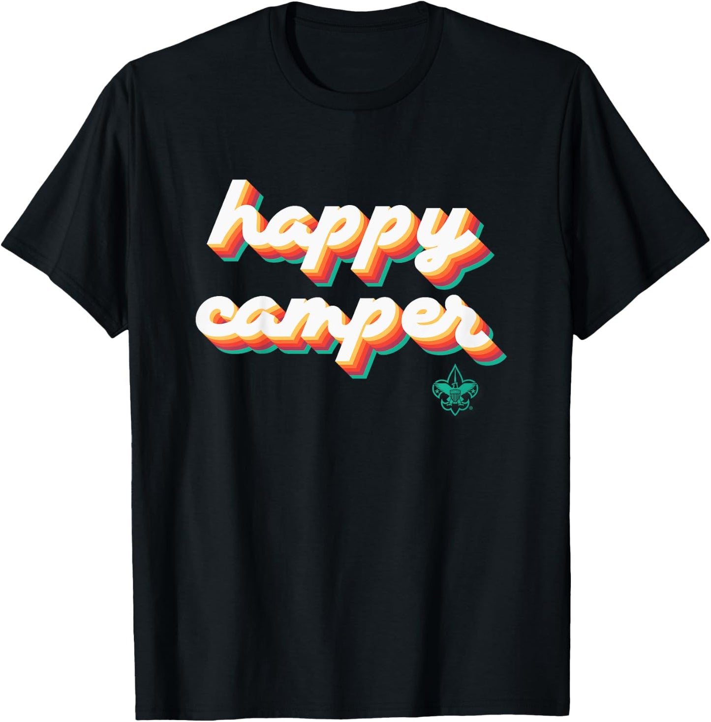 Kids Happy Camper Youth T-Shirt - T-Shirt | Black