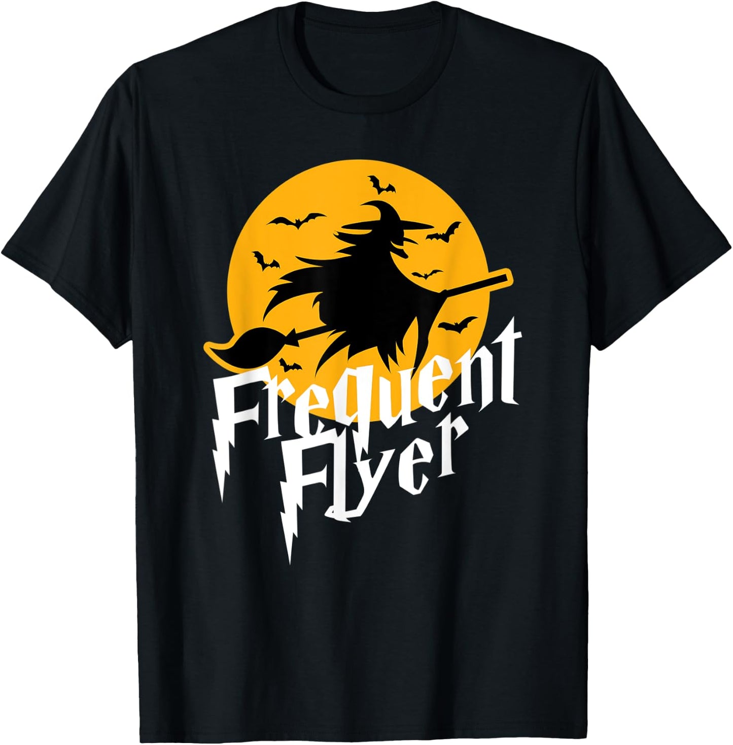 Frequent Flyer Cute Witch Halloween T-Shirt - T-Shirt | Black